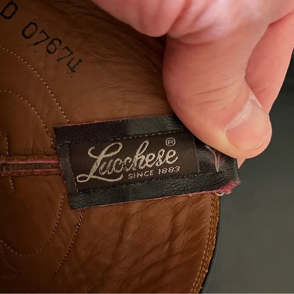 Vintage Y2K‎ Lucchese Black Cherry Lizard Boots